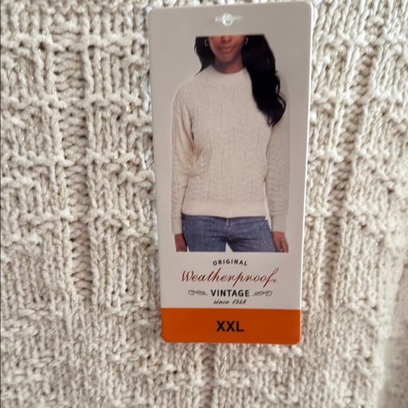 Weatherproof Cream Chunky Knit Crew Neck Sweater - Picture 2 of 3